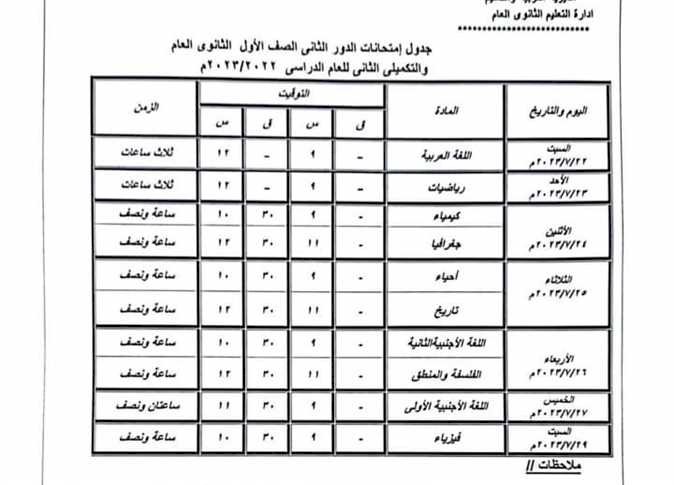 تعليم المنيا تعلن جداول امتحانات الدور الثاني.. تنطلق 15 يوليو المقبل