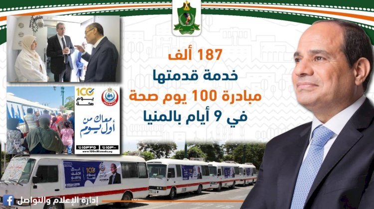 تقديم الخدمة الطبية المجانية لـ 187 ألف مواطن خلال 9 أيام بالمنيا