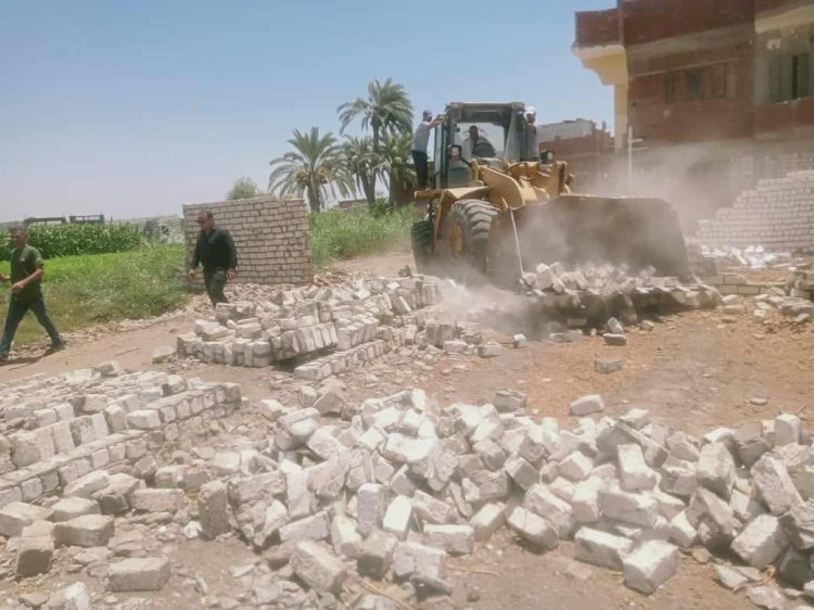 إزالة ٥٠ حالة تعد على الأراضي الزراعية وأملاك الدولة بالمنيا