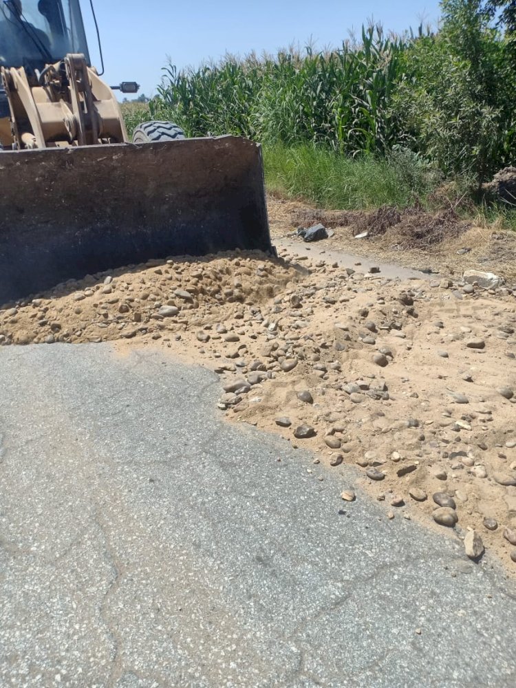 إصلاح هبوط أرضي بقرية الجندية ببنى مزار