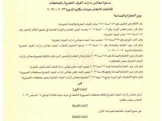 غدًا.. تشكيل هيئة مكتب الغرفة التجارية بالمنيا