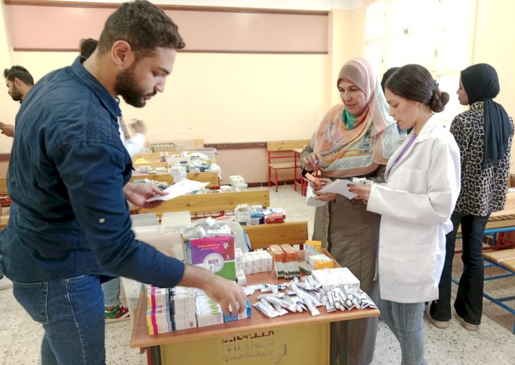 قافلة بيئية متكاملة جديدة لجامعة المنيا لقرية ريحانة بمركز أبوقرقاص