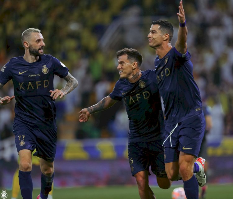 رونالدو يحتفل بهدفه الـ 850 برقصة العرضة  والجميع يقلده