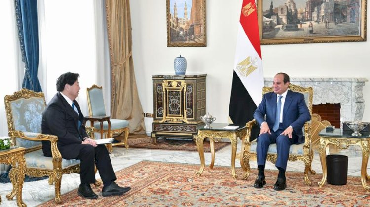 الرئيس عبد الفتاح السيسي يستقبل وزير خارجية اليابان