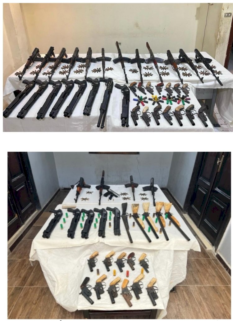 اسلحة ومخدرات باسوان ودمياط واسيوط