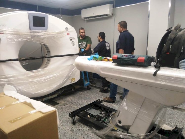 تركيب جهاز الاشعة المقطعية الجديد بمستشفي طهطا بسوهاج