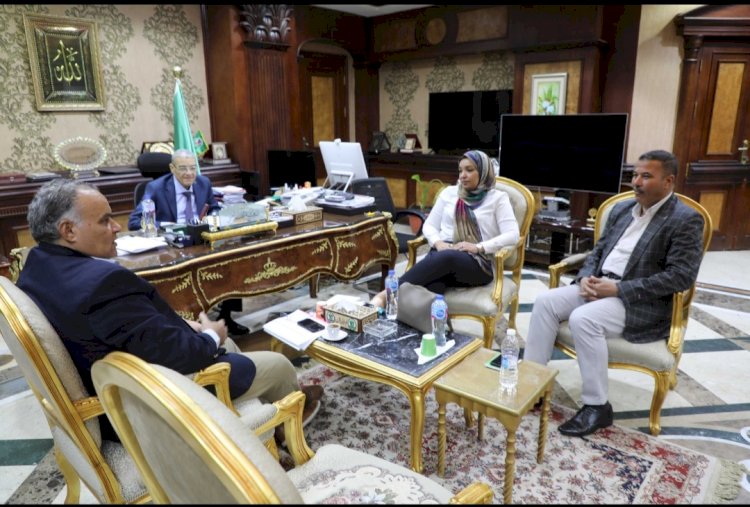 القاضي يبحث  تعاون صغار المزارعين مع بنك الطعام المصري