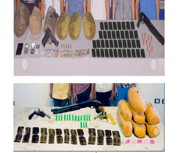 الشرطة اقتحمت وكر" ١٠"تجار مخدرات واسلحة والقت القبض عليهم بدمياط