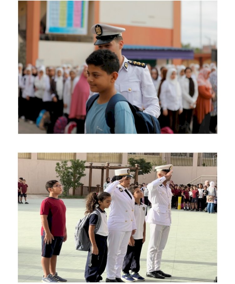 الشرطة لاتنسي ابناء ابنائها اهدتهم الحقائب واصطحبتهم الي المدرسة