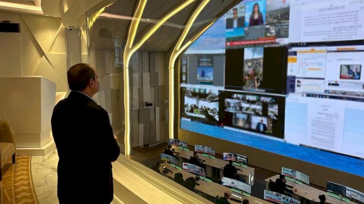 الرئيس السيسي يتابع تطورات الأحداث في قطاع غزة من مركز إدارة الأزمات الاستراتيجي