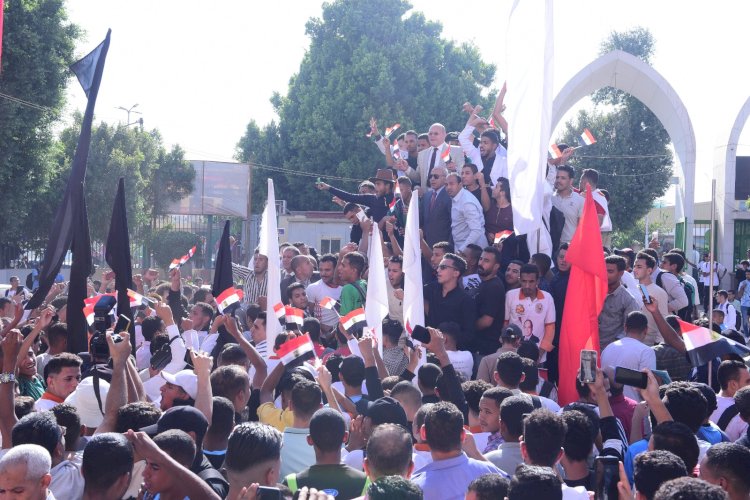 أضخم مسيرة لتأييد القضية الفلسطينية والتضامن مع شعبها بجامعة سوهاج