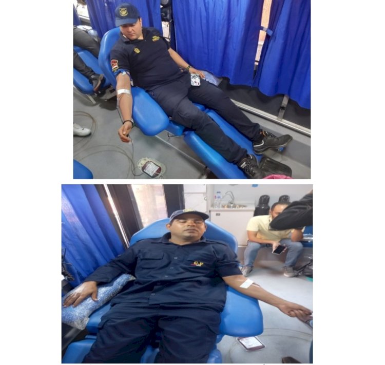 حملة للتبرع بالدم بمديرية امن الاقصر