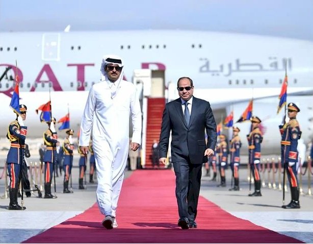 تفاصيل قمة الرئيس السيسي وتميم في أحداث غزة