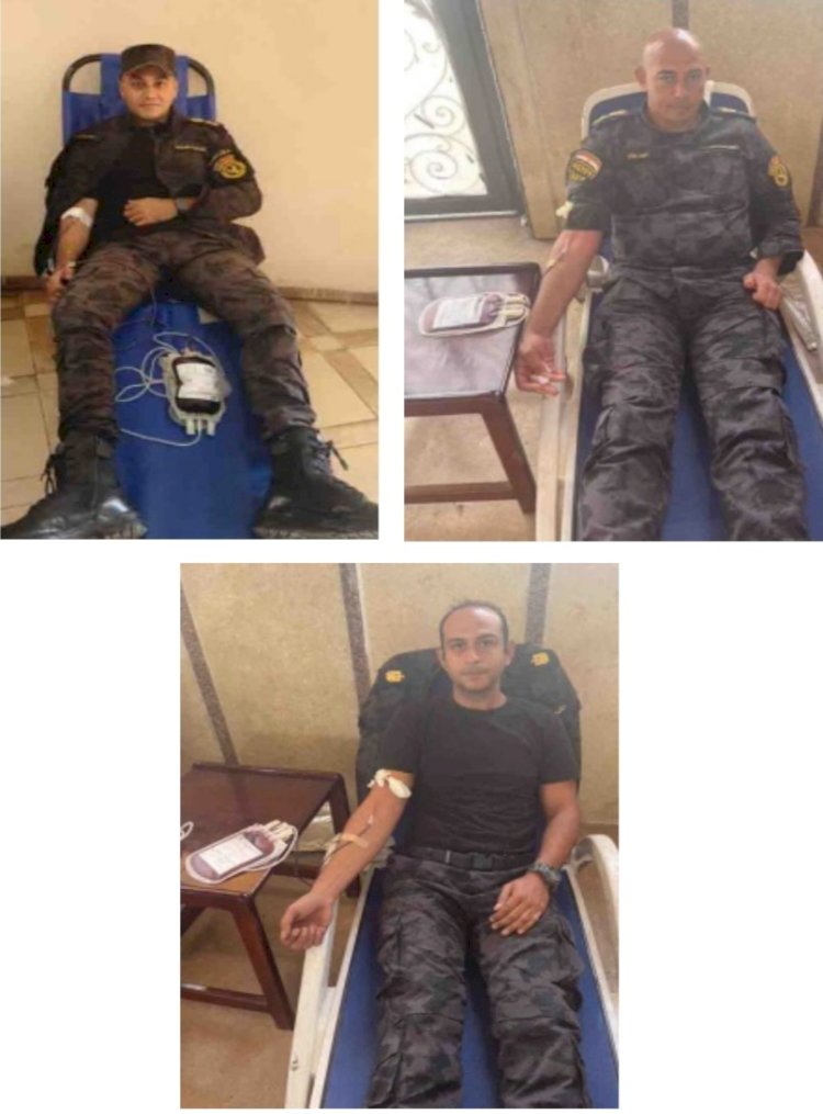 الامن المركزي يتبرع بالدم للمرضي