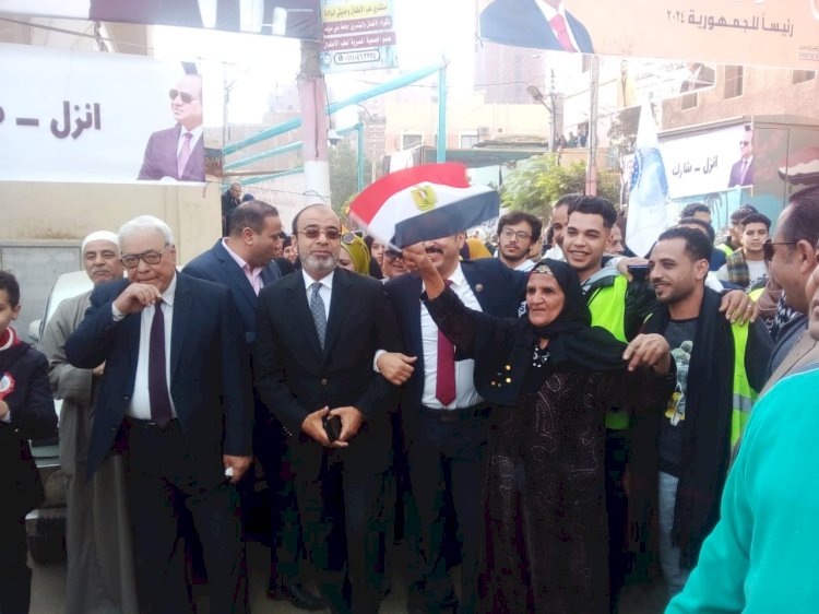 7 مسيرات لحزب مستقبل وطن لتأييد الرئيس السيسي قبل بدء الانتخابات الرئاسية ببني سويف