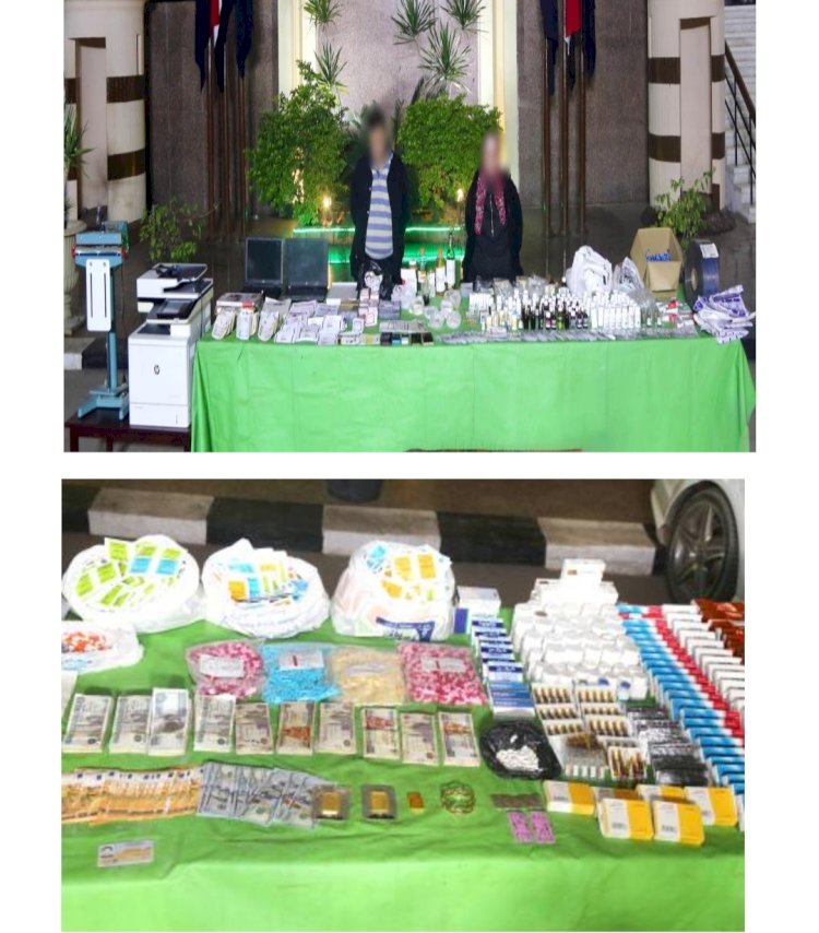 ضبط صيادلة وعاطل لقيامهم بتصنيع عقاقير مؤثرة علي الحالة النفسية