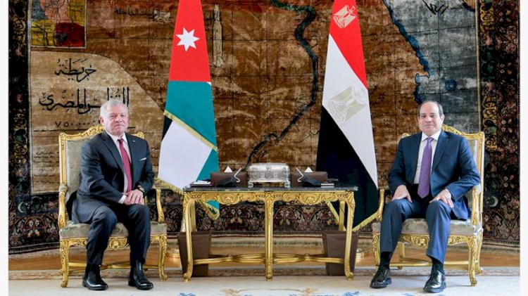 الرئيس عبد الفتاح السيسي يستقبل ملك المملكة الأردنية الهاشمية