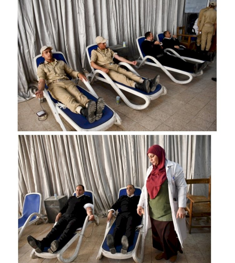 ضباط وافراد وطلبة معهد معاوني الامن يتبرعون بدمائهم