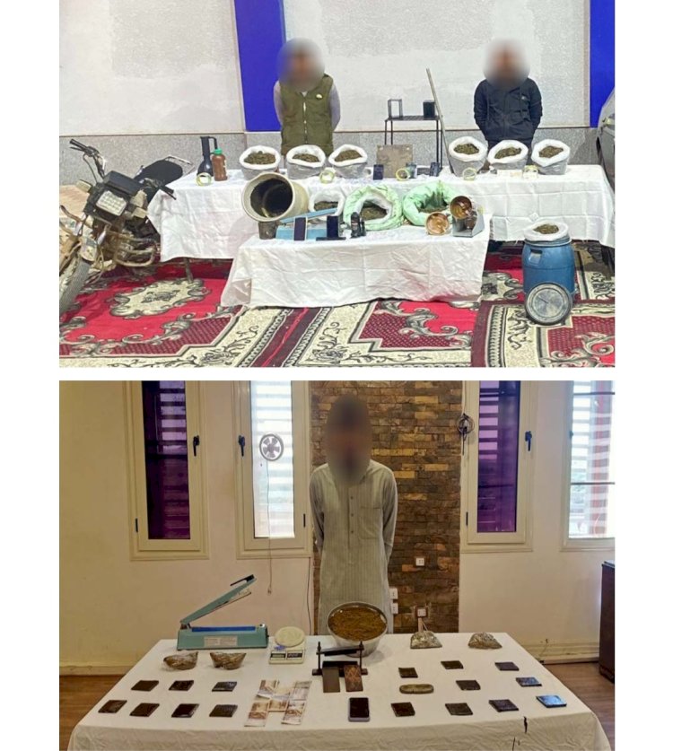 ضبط عاطلين تخصص خام تصنيع الحشيش