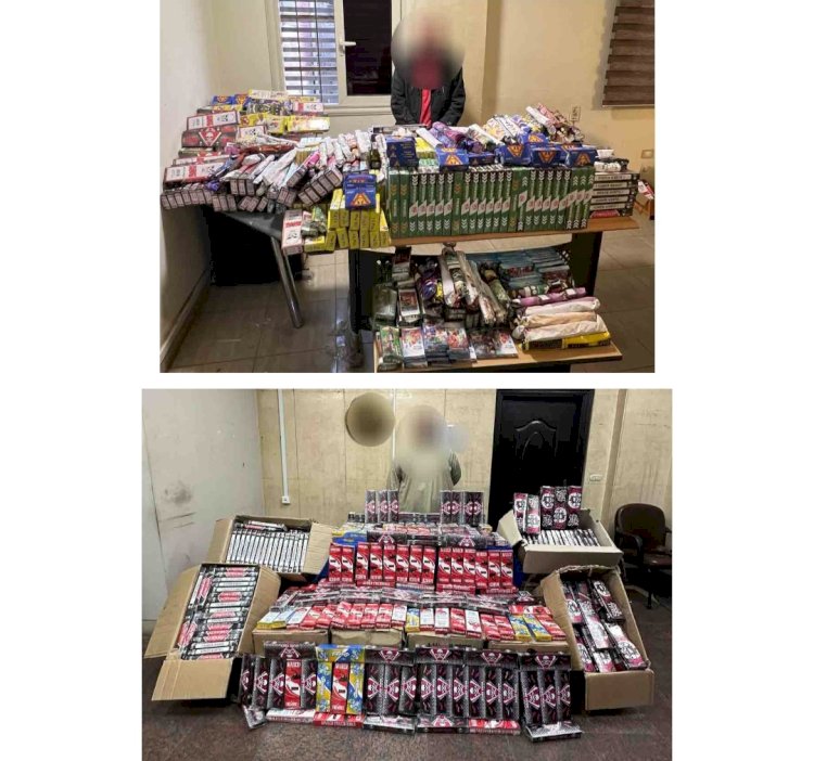 ضبط تاجرين وبحوزتهما" ٧٥٠" ألف قطعة العاب نارية بالقاهرة