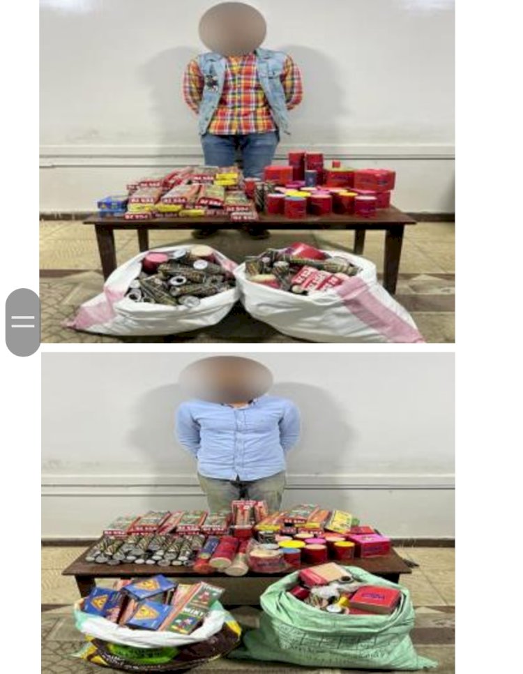 ضبط ورش لتصنيع الالعاب النارية بالاسكندرية والفيوم ودمياط