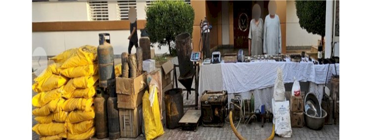 ضبط مالك مسبك لقيامة بجمع الذهب الناتج عن التنقيب الغير شرعي  باسوان