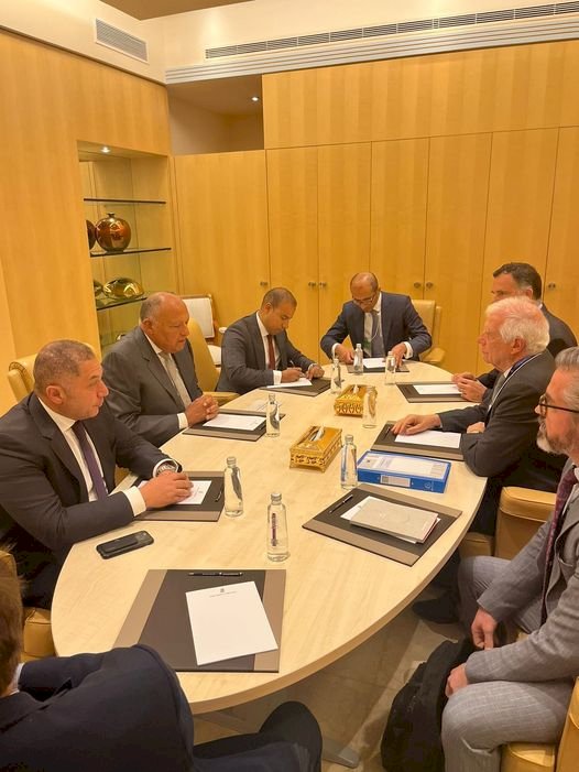 أحداث غزة تستحوذ علي لقاء سامح شكري وبوريل علي هامش المنتدي الاقتصادي العالمي بالسعودية