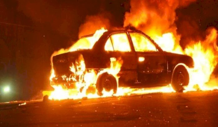 حادث تصادم مروع على طريق المنيا تفحم سيارة ملاكى ووفاة شخصين