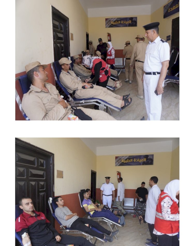 رجال الشرطة ببورسعيد يتبرعون بدمائهم للمرضي