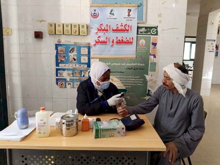 توقيع الكشف الطبي على ١٥٣١ حالة خلال قافلة طبية بقرية دير البرشا بمركز ملوى بالمنيا