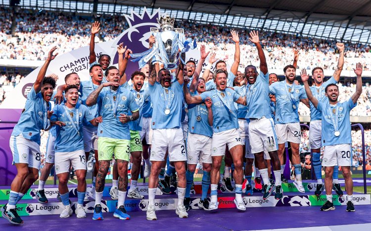 ترتيب الدورى الانجليزى بعد تتويج مانشستر سيتى باللقب للمرة الرابعة على التوالى