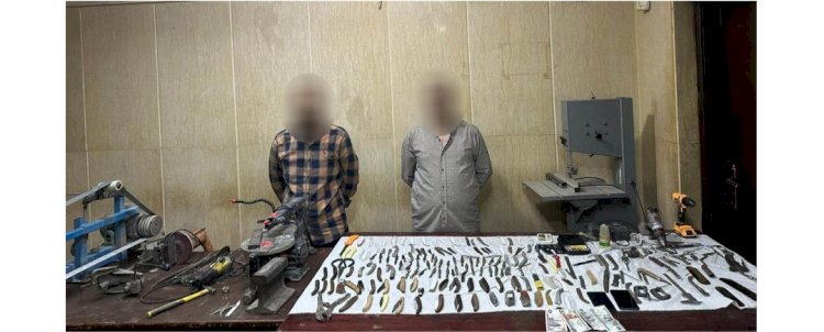 ضبط اكبر ورشة لتصنيع الاسلحة بالجيزة