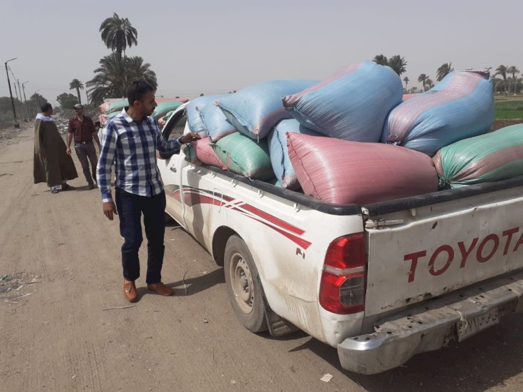 ضبط 3 أطنان من القمح بمركز ديرمواس متجه خارج المحافظة بدون تصريح