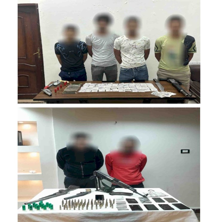 ضبط تجار الاسلحة والمخدرات بثلاثة محافظات