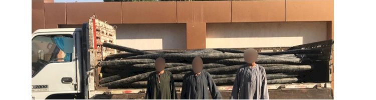 ضبط اخطر تشكيلات سرقة خطوط الكابلات الكهربائية باسوان