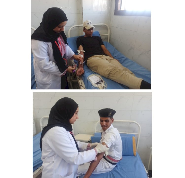 رجال الشرطة يتبرعون بدمائهم للمرضي بالاسكندرية