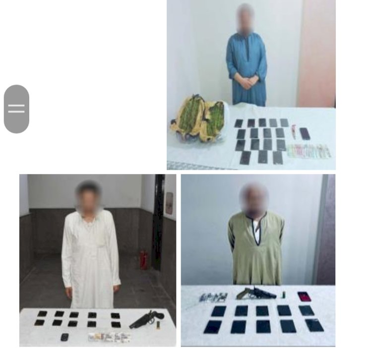 القبض علي تجار الاسلحة و المخدرات بثلاثة محافظات