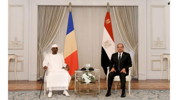 الرئيس  السيسي يستقبل رئيس جمهورية تشاد بمدينة العلمين الجديدة