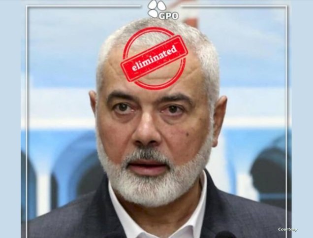 إسرائيل تنشر صورة هنية متبوعة بـ تم التخلص منه وتحذفها بعد دقائق