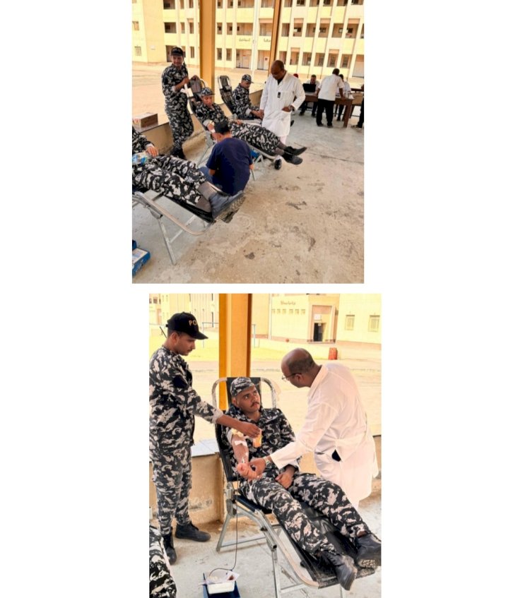 رجال الشرطة يتبرعون بدمائهم للمرضي بمديرية امن اسيوط