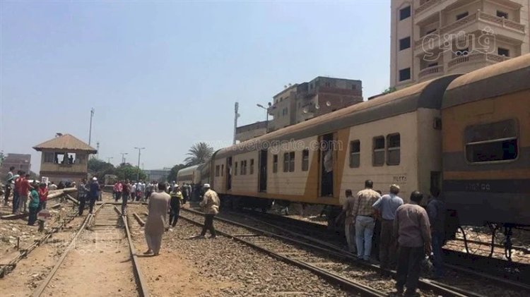 إصابة سيدة سقطت من قطار في المنيا