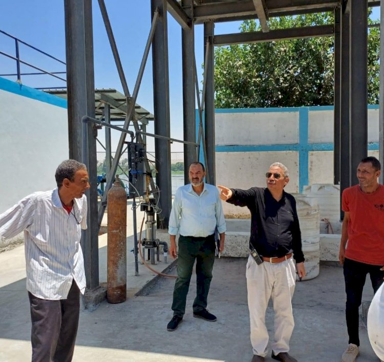 محافظ المنيا يتابع نسب تنفيذ محطات مياه بقري حياة كريمة فى ملوى لدخولها الخدمة قريبا