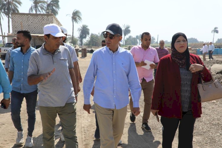 محافظ المنيا يتفقد محطة معالجة صرف صحى تانوف بديرمواس ضمن حياة كريمة