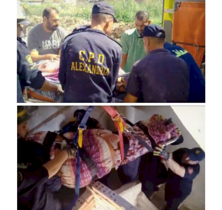 الحماية المدنية تنقل مريضة للمستشفي بالاسكندرية