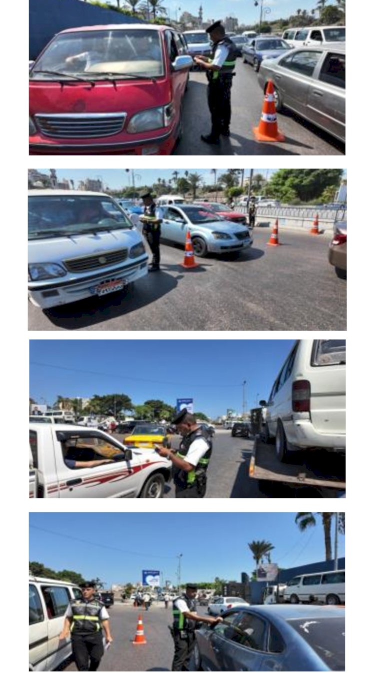 حملات مرورية لتحقيق الانضباط المروري في الشارع الاسكندراني