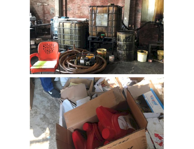 ضبط ١٢ طن زيوت وشحومات سيارات مجهولة المصدر بالدقهلية