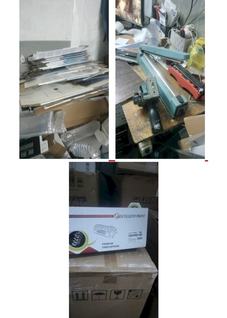 ضبط مخزن حبارات  بعلامات" تجارية عالمية مقلدة"