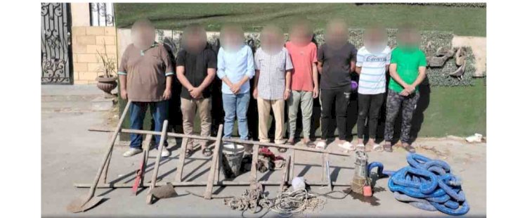 القبض علي ٨ أشخاص اثناء تنقيبهم عن الاثار بالقاهرة