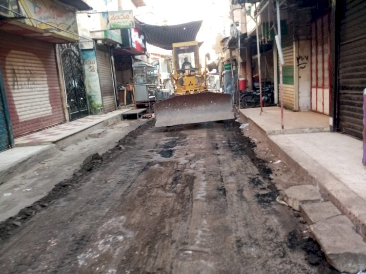 حملة إشغالات وإزالات للمباني المخالفة بشوارع مركز ومدينة الفشن ببني سويف