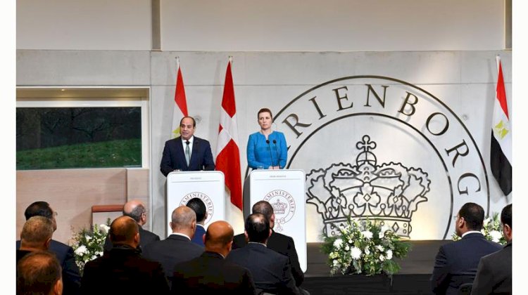 النص الكامل لكلمة الرئيس السيسي في المؤتمر الصحفي المشترك مع رئيسة وزراء الدنمارك